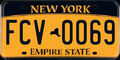 NY license plate FCV0069