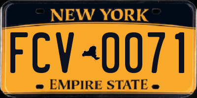 NY license plate FCV0071