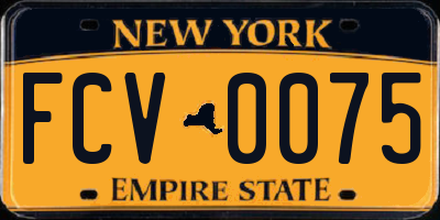 NY license plate FCV0075