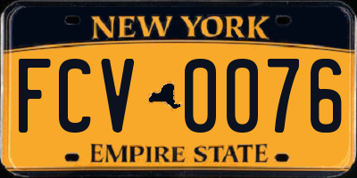 NY license plate FCV0076