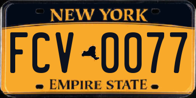 NY license plate FCV0077