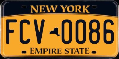 NY license plate FCV0086