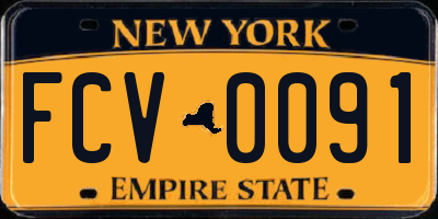 NY license plate FCV0091
