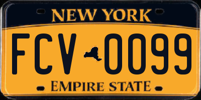 NY license plate FCV0099