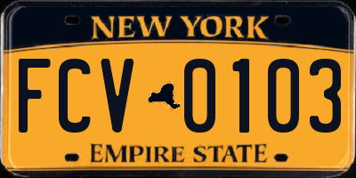 NY license plate FCV0103