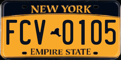 NY license plate FCV0105