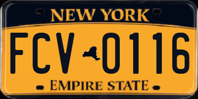 NY license plate FCV0116