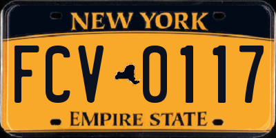 NY license plate FCV0117