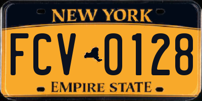 NY license plate FCV0128