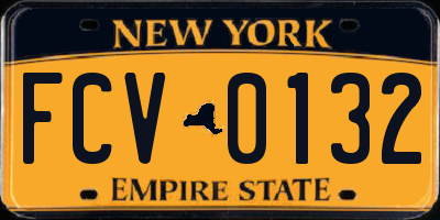 NY license plate FCV0132