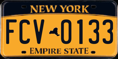 NY license plate FCV0133