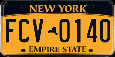 NY license plate FCV0140