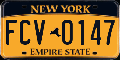 NY license plate FCV0147