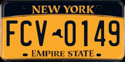 NY license plate FCV0149
