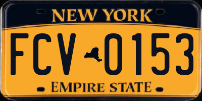 NY license plate FCV0153