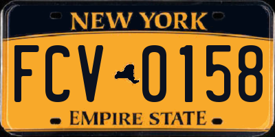 NY license plate FCV0158