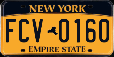 NY license plate FCV0160