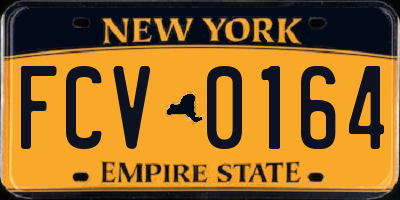NY license plate FCV0164