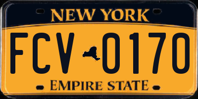 NY license plate FCV0170