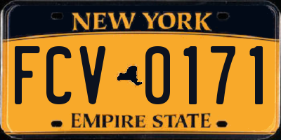 NY license plate FCV0171