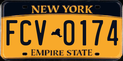 NY license plate FCV0174
