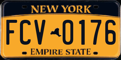NY license plate FCV0176