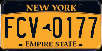 NY license plate FCV0177