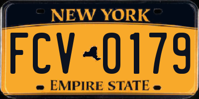 NY license plate FCV0179