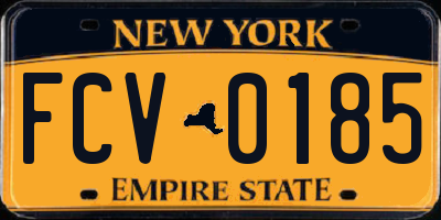 NY license plate FCV0185