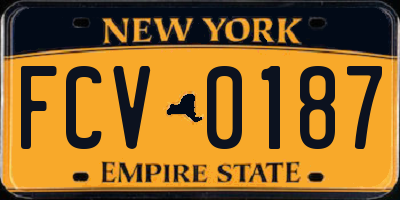 NY license plate FCV0187