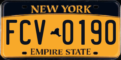 NY license plate FCV0190