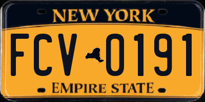 NY license plate FCV0191