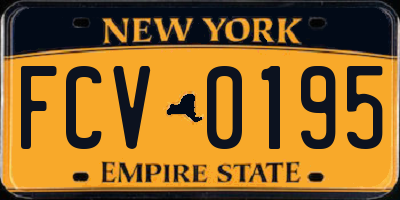 NY license plate FCV0195