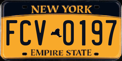NY license plate FCV0197