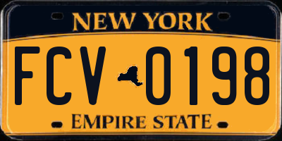 NY license plate FCV0198