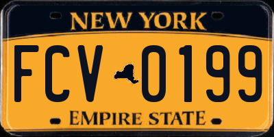 NY license plate FCV0199