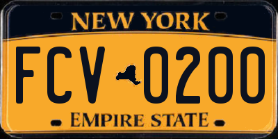 NY license plate FCV0200