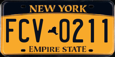 NY license plate FCV0211