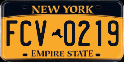 NY license plate FCV0219