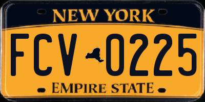 NY license plate FCV0225
