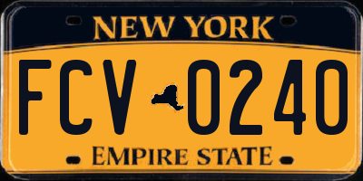 NY license plate FCV0240