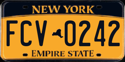 NY license plate FCV0242