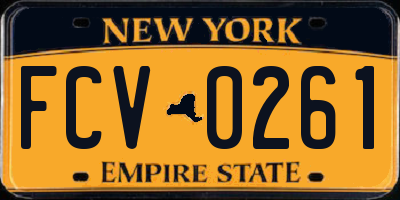 NY license plate FCV0261