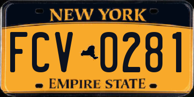NY license plate FCV0281