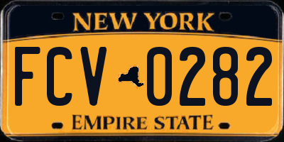 NY license plate FCV0282