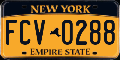 NY license plate FCV0288