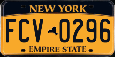 NY license plate FCV0296