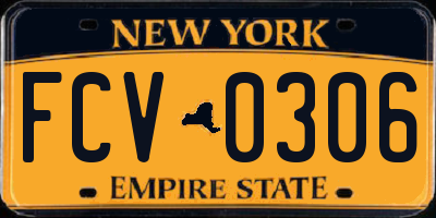 NY license plate FCV0306