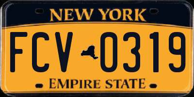 NY license plate FCV0319