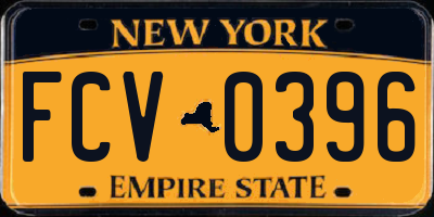 NY license plate FCV0396
